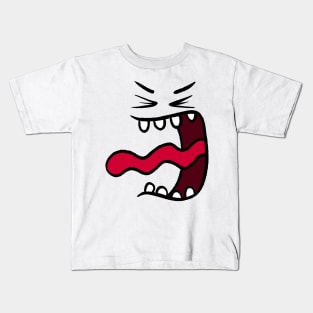 Funny Cartoon Face Angry Kids T-Shirt